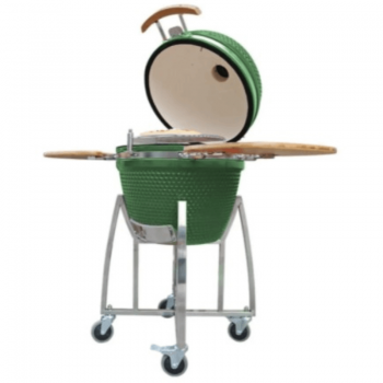 PARRILLA KAMADO DE 18 PULGADAS HORNO CERÁMICO VERDE CON BASE A CARBÓN