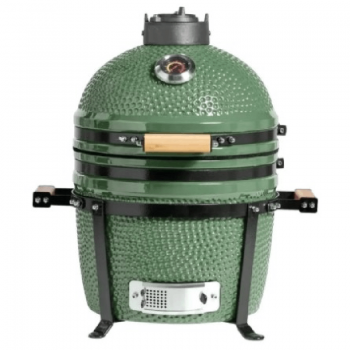 PARRILLA KAMADO DE 15 PULGADAS HORNO CERÁMICO VERDE SIN BASE A CARBÓN