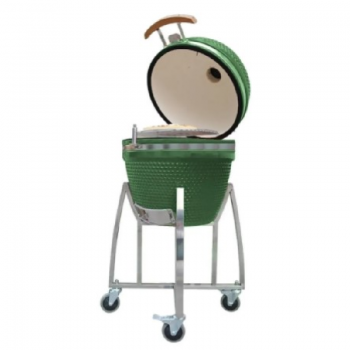 PARRILLA KAMADO DE 15 PULGADAS HORNO CERÁMICO VERDE CON BASE A CARBÓN