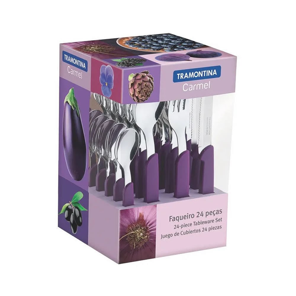 Cubiertos Tramontina 24 Piezas Carmel Violeta - Tio Musa